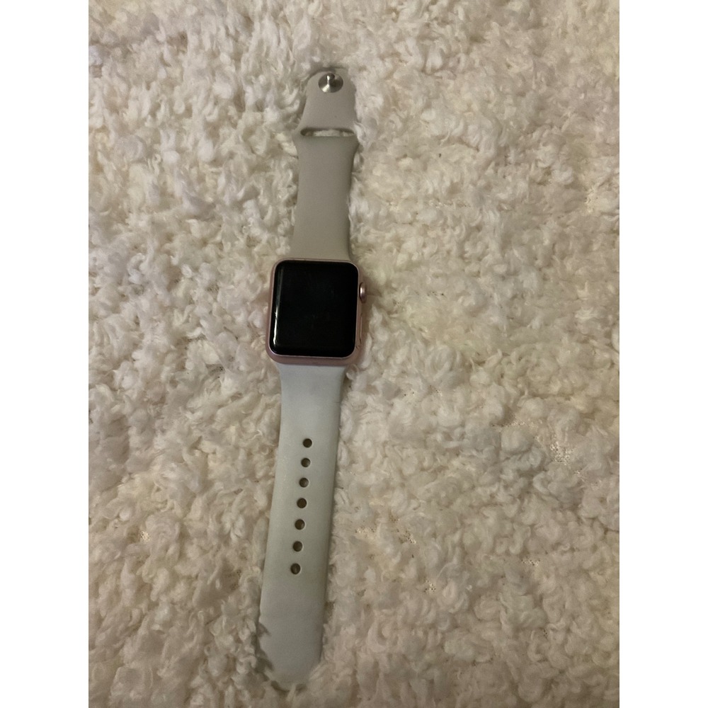 Apple Watch Series 1 38mm Rose Gold Aluminum Case Stone Sport Band Smartwatch